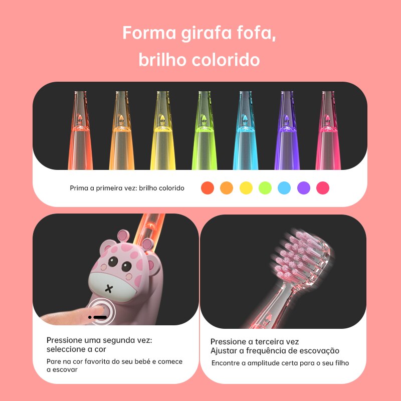 Escova de dente elétrica para crianças - Ferlaquez Kids