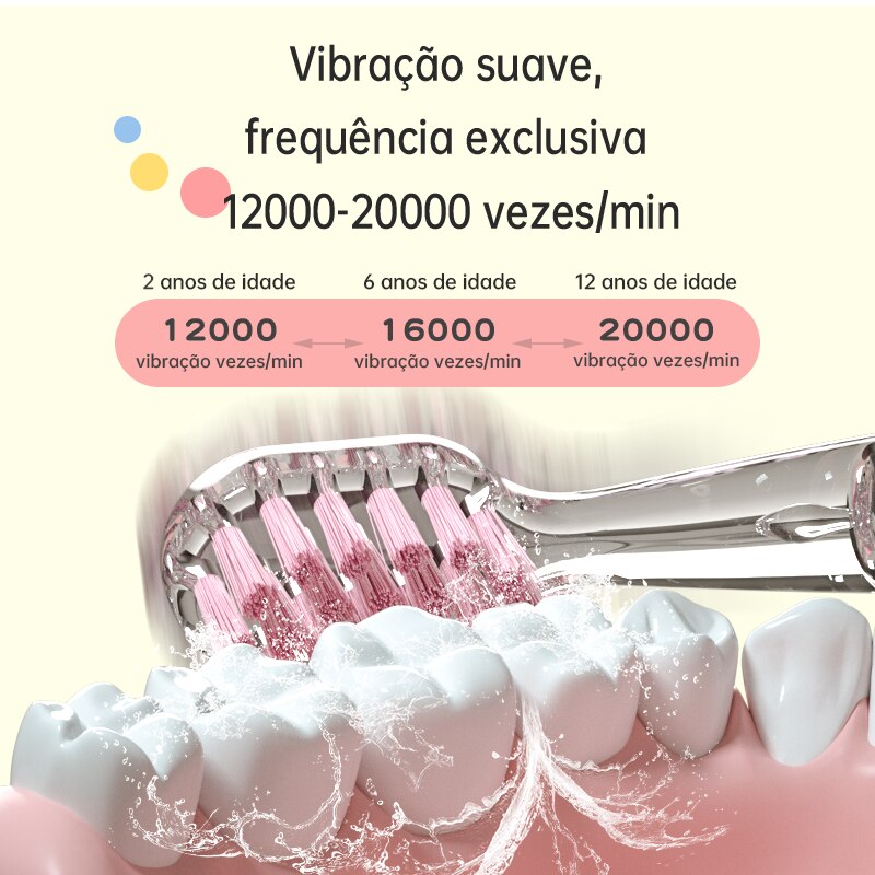 Escova de dente elétrica para crianças - Ferlaquez Kids